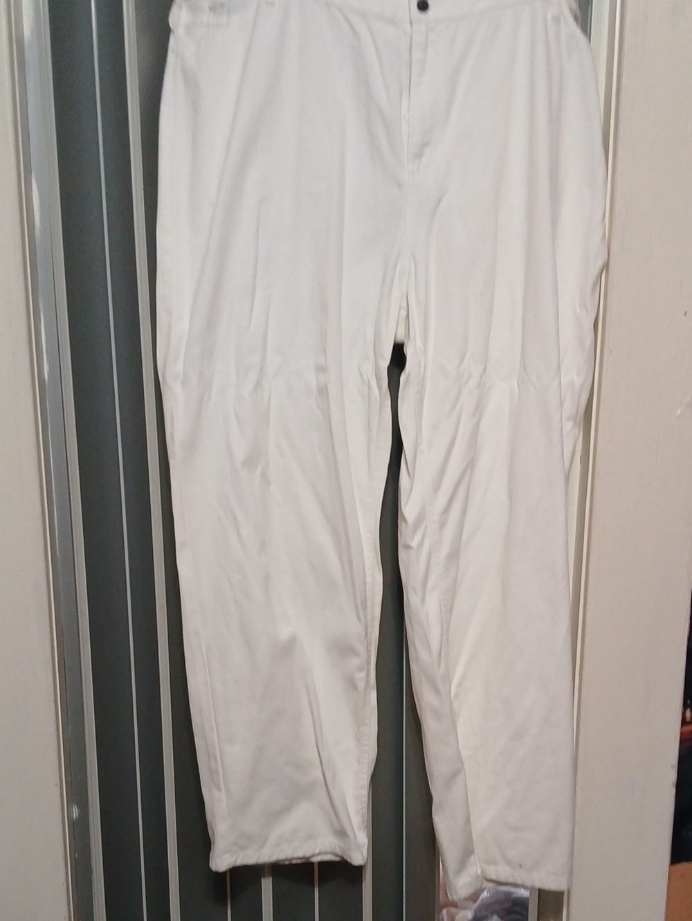 Women's White Casual Straight-Leg Pants